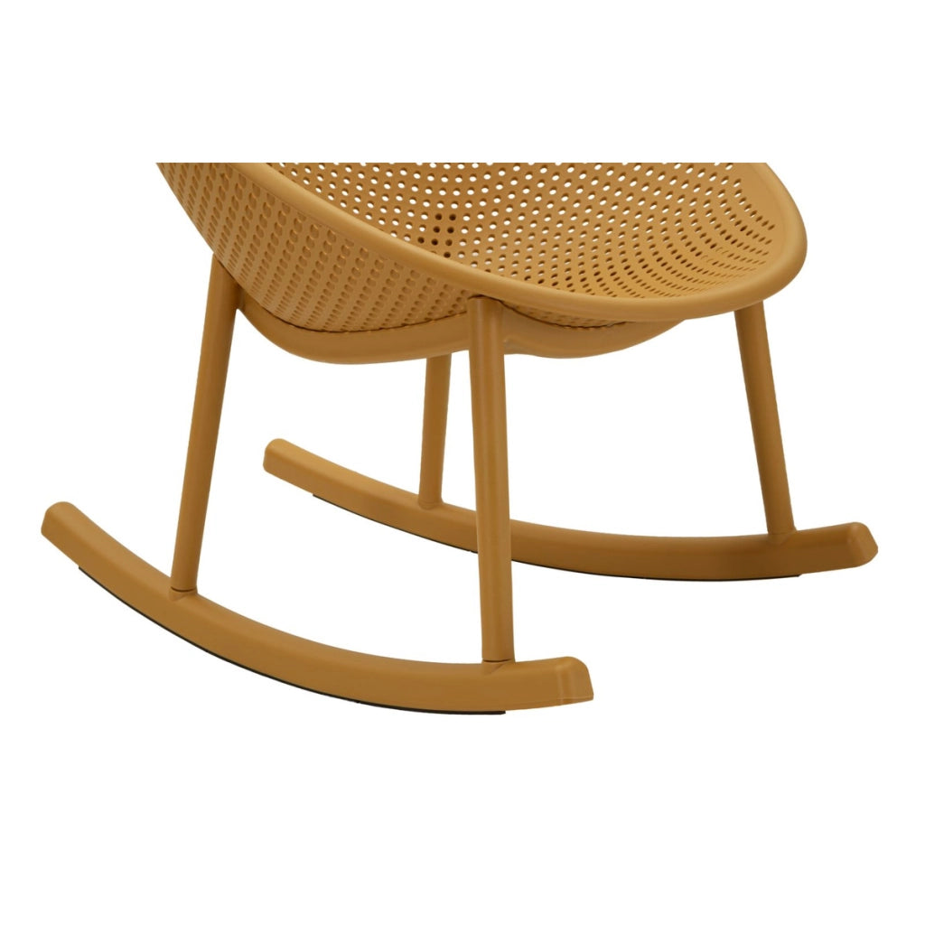 Set di 2 Sedie a Dondolo VKH1086, Giallo, Plastica, 66x88x80 cm