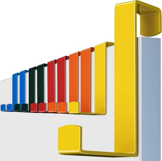 Set di 10 ganci per appendere abiti, in acciaio inossidabile, 2 in 1, gancio da appendere alla porta, guardaroba per la porta, ganci per la porta, colorati