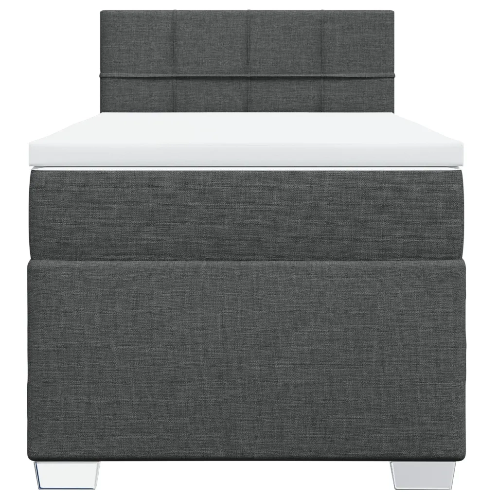 Giroletto a Molle con Materasso Grigio Scuro 100x200 cm Tessuto 3285800