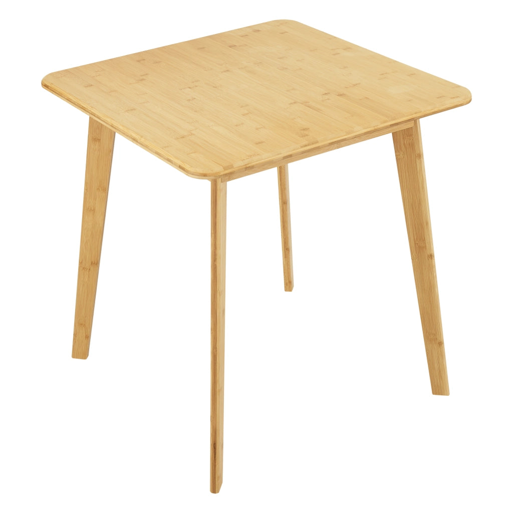 Tavolo da Sala Pranzo 'Närpes' con Piano Quadrato a 2 Posti di Seduta - Bambù - color Naturale [en.casa]