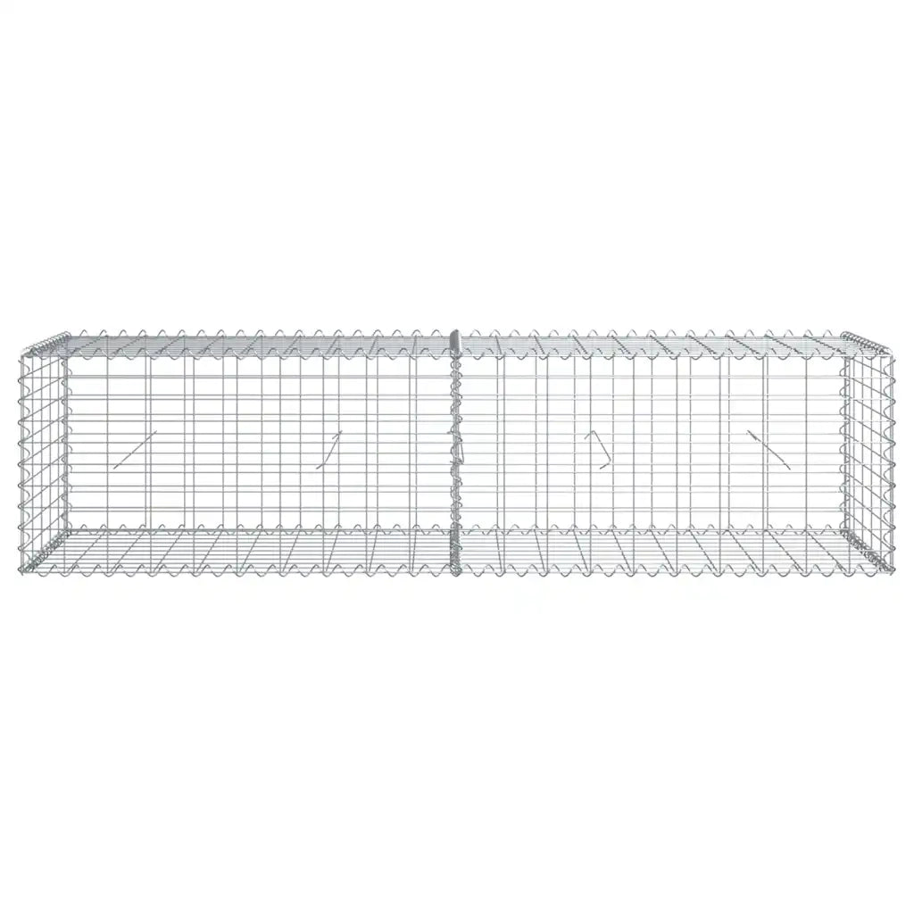 Cesto Gabbione con Copertura 200x50x50 cm Ferro Zincato 3295133
