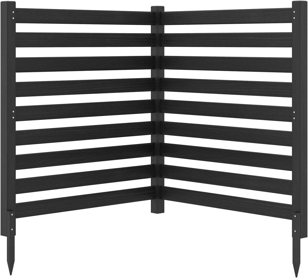 Recinzione da Giardino in Legno Massello, Schermo per Privacy da Esterno Regolabile, Pannelli Privacy da Giardino per Condizionatore e Bidoni della Spazzatura e Divisorio di Spazio (Nero)