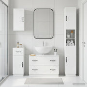 Set di Mobili da Bagno da 4 Pezzi HOORN Bianco Lucido 3417958