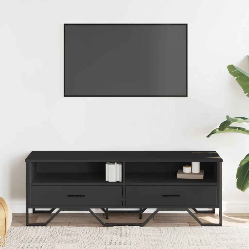 Mobile Porta TV Nero 122x34x41 cm in Legno Multistrato 848579
