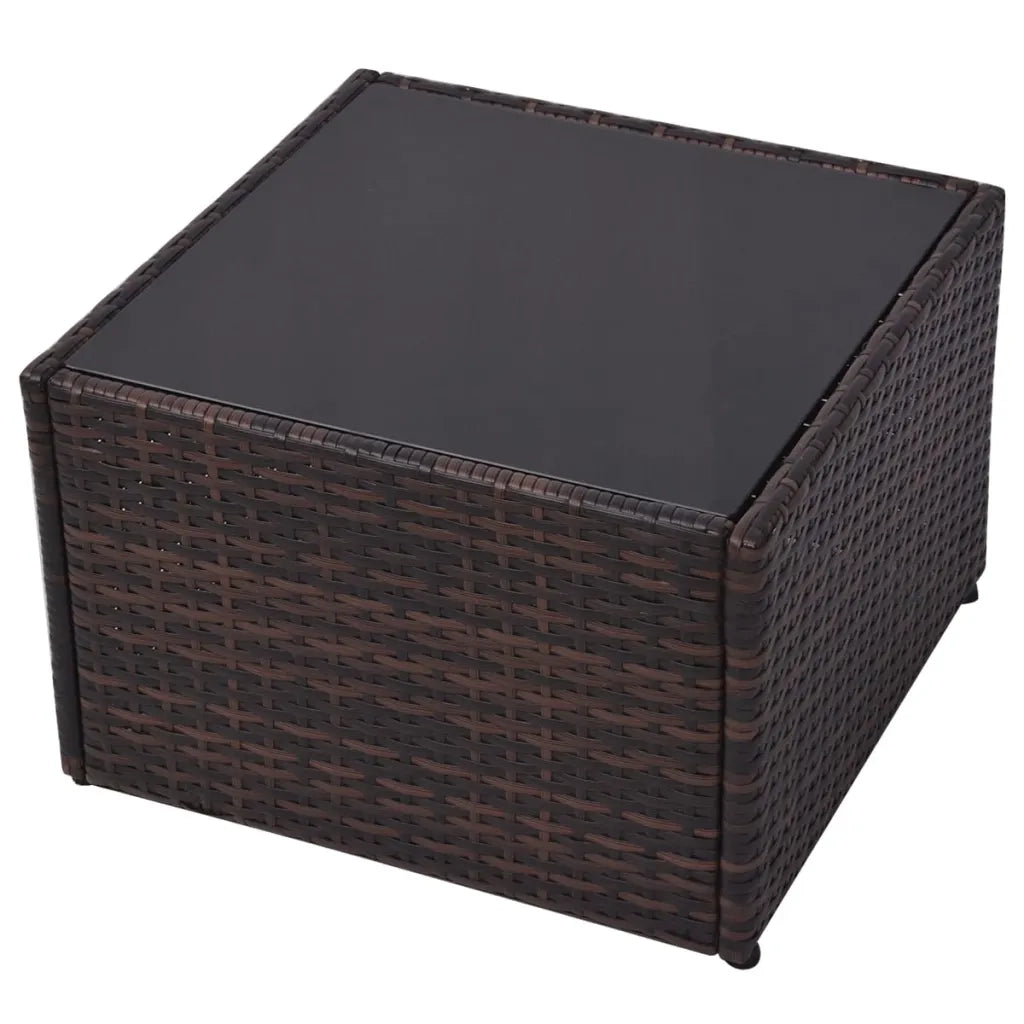 Set Divani da Giardino 5 pz | Set Salotto da Giardino con Cuscini in Polyrattan Marrone