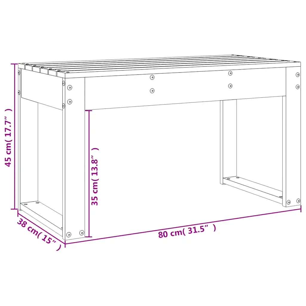 Panchina da Giardino | Panca da Giardino 80x38x45 cm in Legno Massello di Douglas