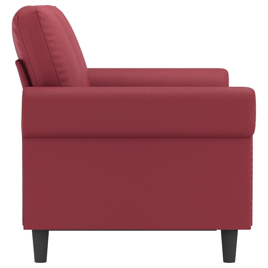 Divano a 2 Posti Rosso Vino 120 cm in Similpelle 359502