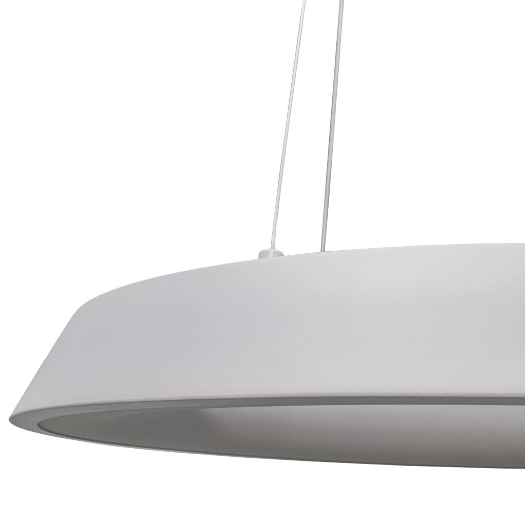 Lampadario soffitto cerchio luminoso LED 43W CCT pendente elegante sospensione dimmerabile luce tavolo cucina telecomando 230V 60cm BIANCO