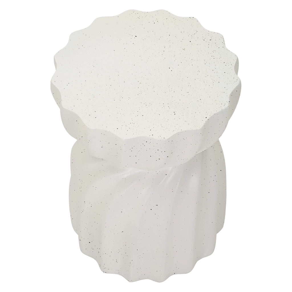 Galava, Tavolino da Salotto Adatto per Indoor/outdoor, 44x55x44h cm Bianco Marmo