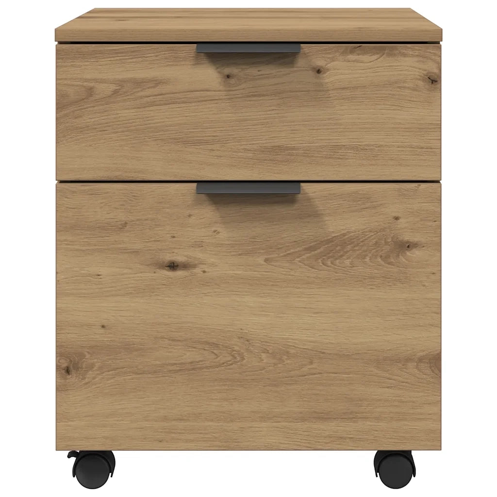 vidaXL Schedario con Ruote Rovere 45x38x54 cm Legno Multistrato