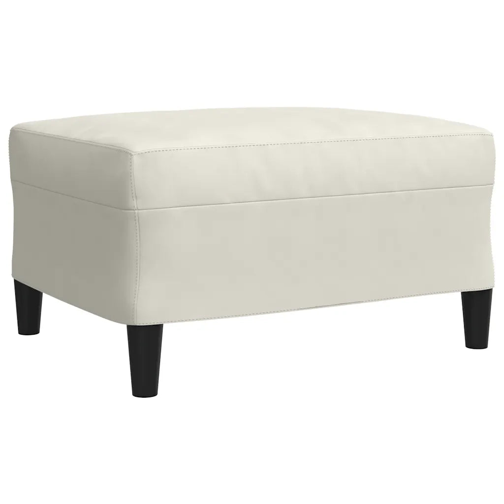 Set di Divani 3 pz con Cuscini e Rinforzi Crema in Velluto