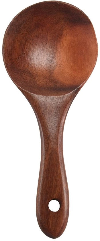 Lepel di legno di teak, Raccoglitore di riso in legno massello, Servizio di patate grande, Accessori da cucina premium per uso quotidiano