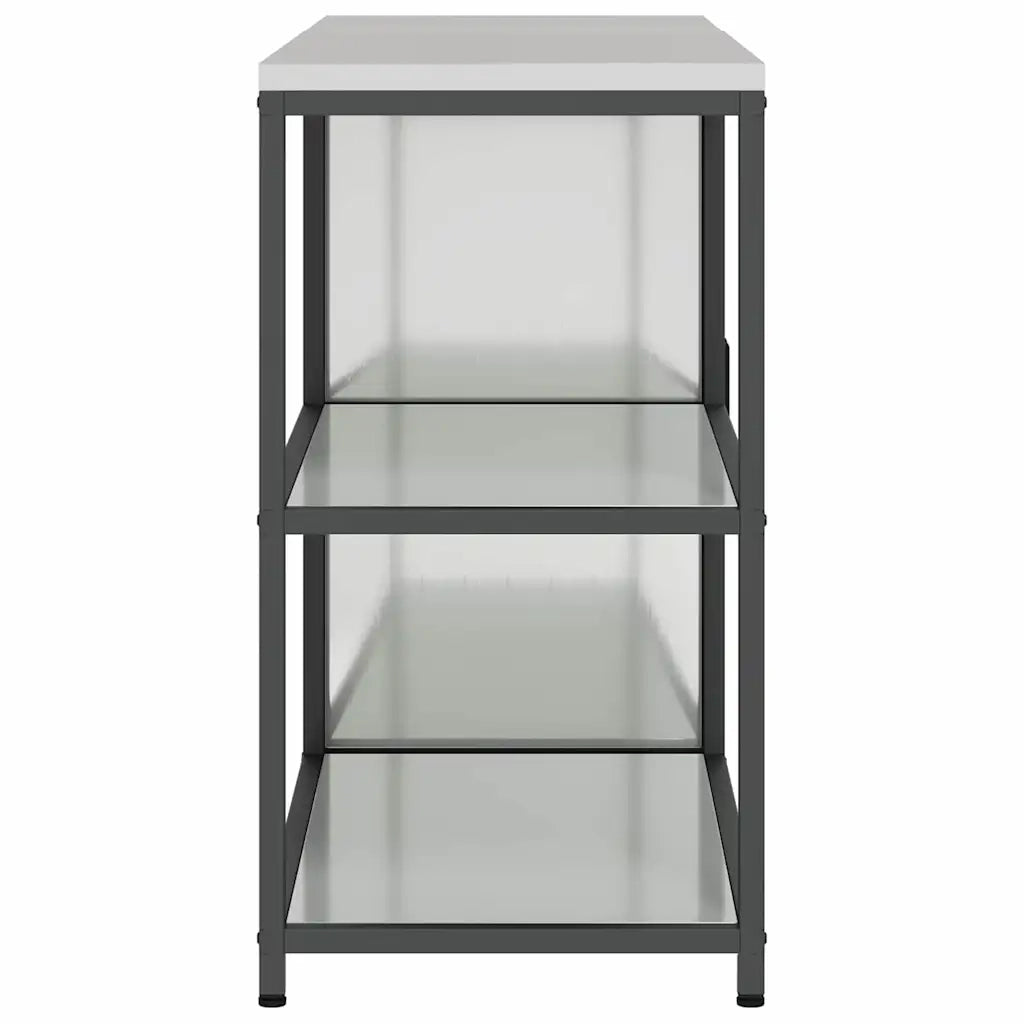vidaXL Set di Stoccaggio per Cucina 2 pcs Argento 150 x 50 x 92 cm