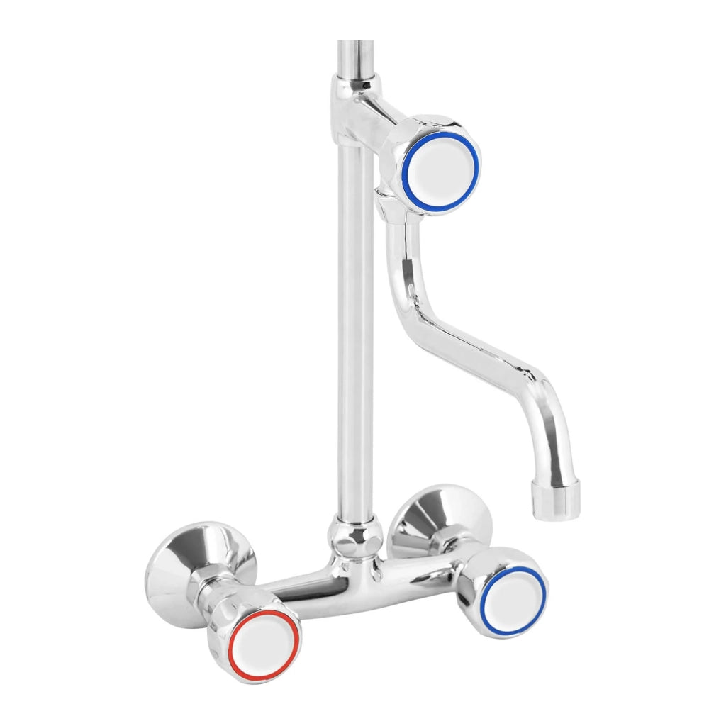 Rubinetto doccia 2 fori - flessibile 1000 mm - bocca 220 mm - Maniglie tonde 14_0005072