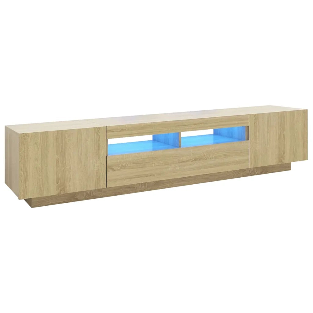 Mobile Porta TV con Luci LED Rovere Sonoma 200x35x40 cm 3081909