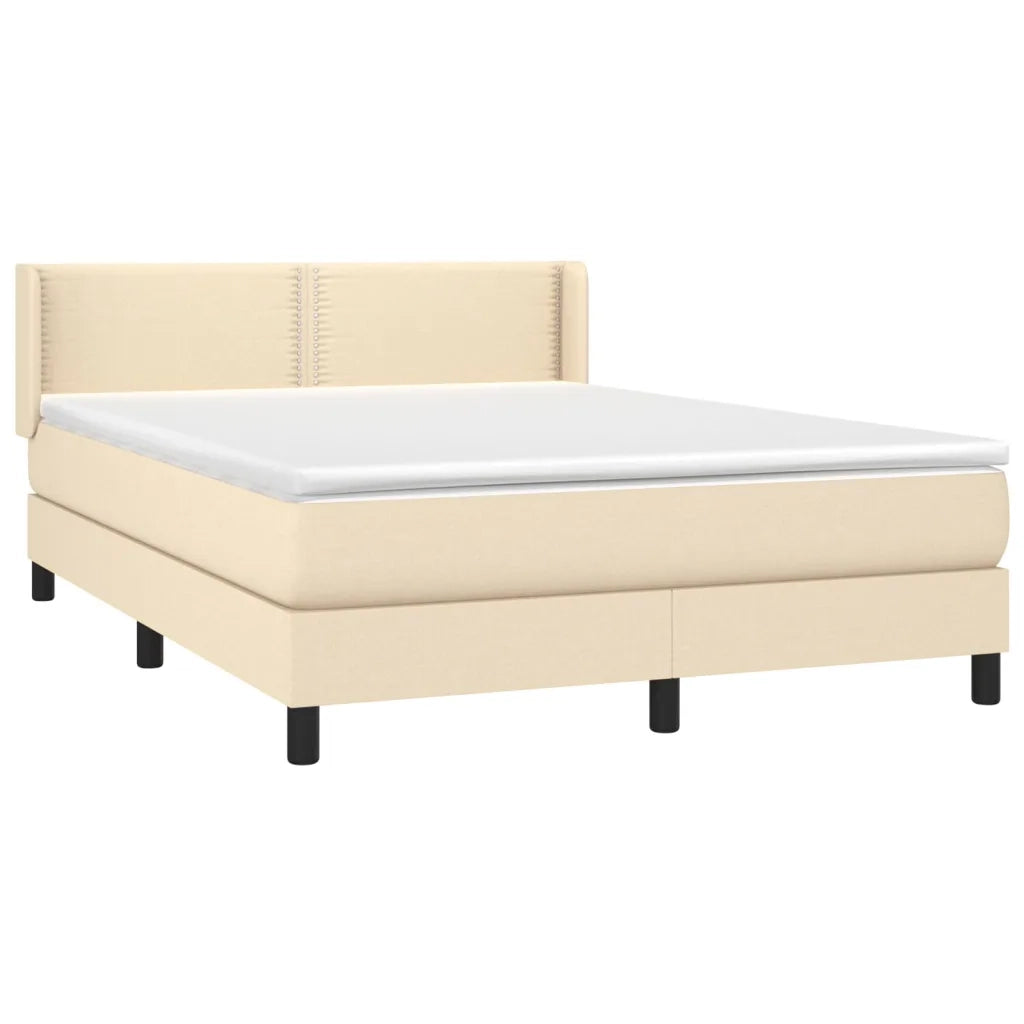 Giroletto a Molle con Materasso Crema 140x200 cm in Tessuto