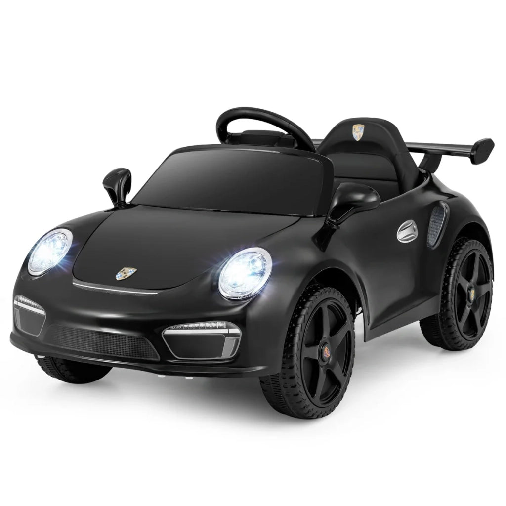 Auto elettrica Porsche con licenza 104 x 57 x 48,5 cm con telecomando e luci a LED stile moderno PP nero 20_0018644