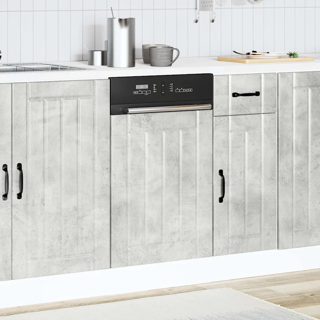 Pannello Lavastoviglie Lucca Grigio Cemento Legno Multistrato 853891