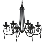 Lampada da Soffitto Pendente Elegante Nera 6 Portalampade CFW1256913