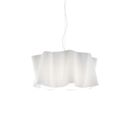 Sospensione Moderna Folio Polilux ® Bianco E Metallo Cromo 1 Luce E27 D60Cm