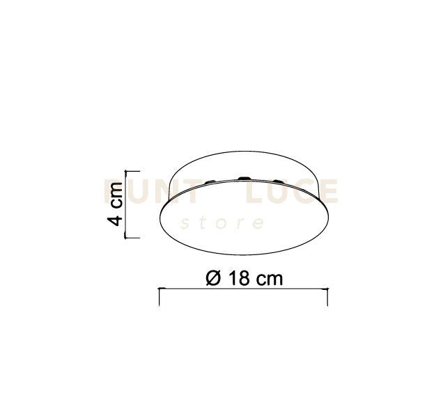 BASE-3-12R N LED   Base a raggio 3-6 luci  nero d.20cm