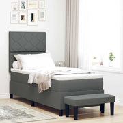 Letto a molle con materasso Grigio scuro 80 x 200 cm Tessuto
