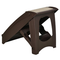 Scaletta per Cani Pieghevole con 4 Gradini Antiscivolo 62x38x49,5 cm in PP Marrone