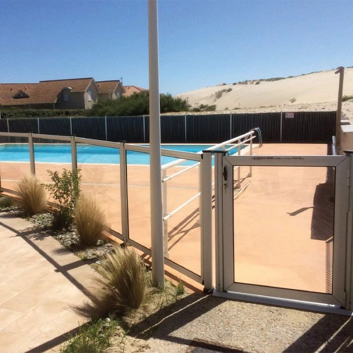 Recinzione Di Sicurezza Per Piscina In Vetro E Alluminio Crystal Shield Sp01 - Kit Modulo 200 X H. 122 Cm Altezza: 122 cm