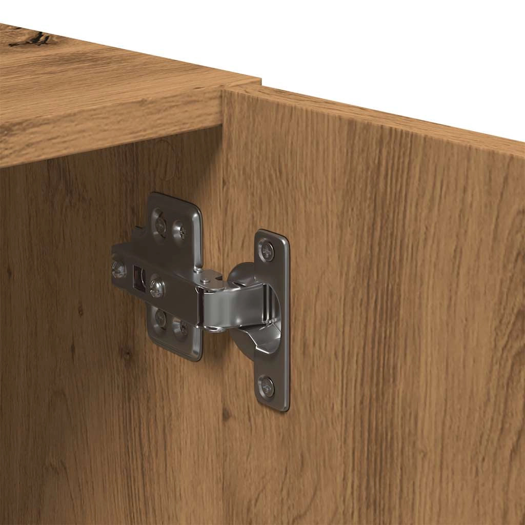 Mobile TV multimediale mensola TV credenza mobile TV sala da pranzo soggiorno camera da letto rovere lavorato a mano 180 x 31,5 x 40 cm legno ingegnerizzato marrone 02_0027251