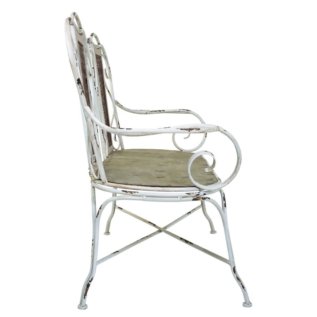 Panchina in metallo 129x56,5x95h cm grigio