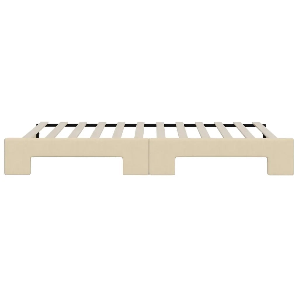 Divano Letto con Letto Estraibile Crema 90x200 cm in Tessuto