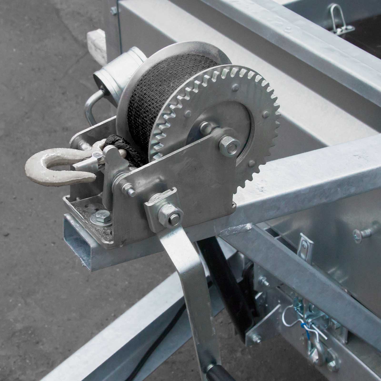 Verricello manuale 550 kg 7 m rapporto di trasmissione 4.1:1 argano con fascia