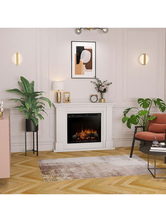 Caminetto Elettrico A Libera Installazione A LED - 23" - Bianco opaco - 110 x 89.7 x 30 - LUENA