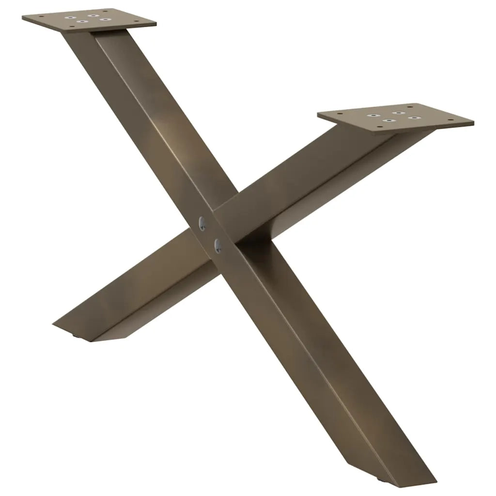 Gambe per Tavolino da CaffÃ¨ a Forma di X 2 pz Acciaio Naturale 70x(30-31) cm Acciaio