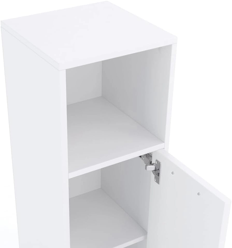Mobiletto bagno Kiko, Bianco, 30 x 95 cm, combinabile con la serie Kiko per la conservazione in bagno