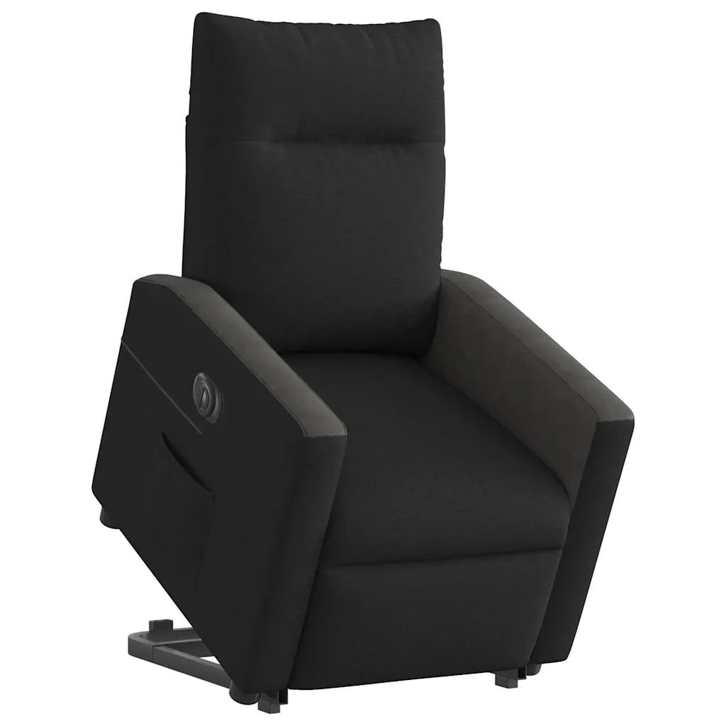 Poltrona Alzapersona Reclinabile Elettrica Nera in Tessuto 3324068