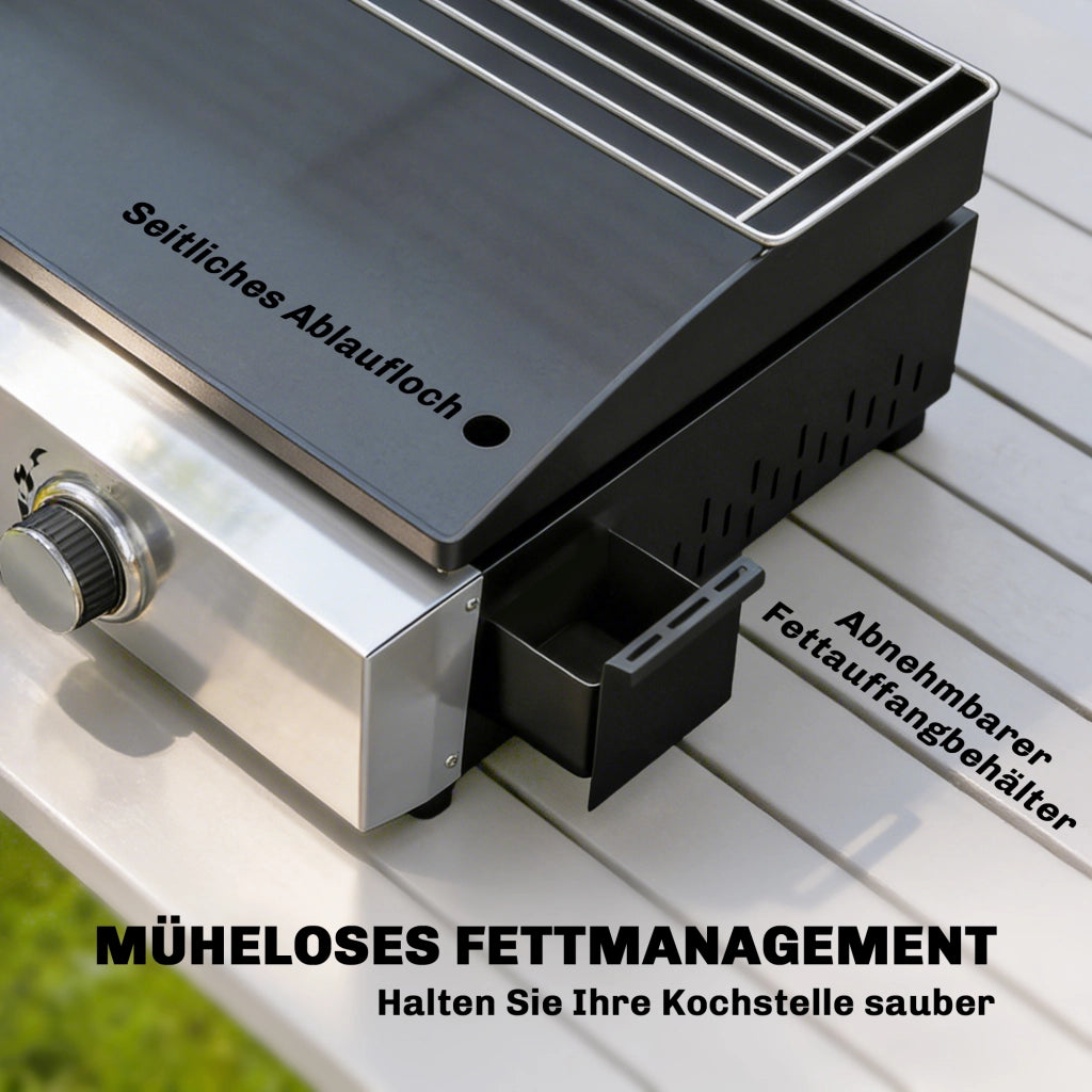 Grill a gas portatile da tavolo 7.5 KW ¨C zephmum ¨C 3 bruciatori griglia ceramica