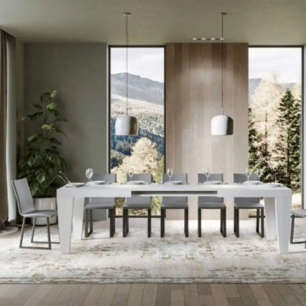 Tavolo allungabile 200/460x90 cm Spimbo colore bianco frassino