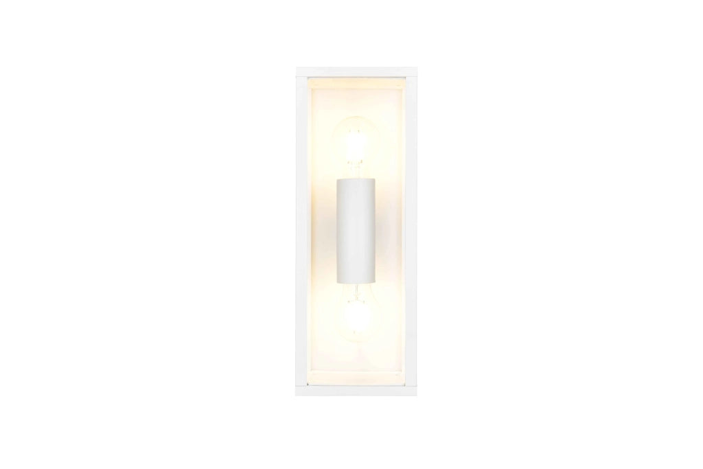 Applique da esterno, alluminio e vetro, bianco, H 40 cm, Garonne