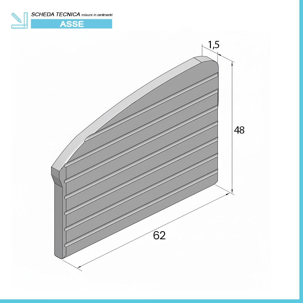 Asse lavapanni in legno per vasca da 75 cm in ceramica Revine