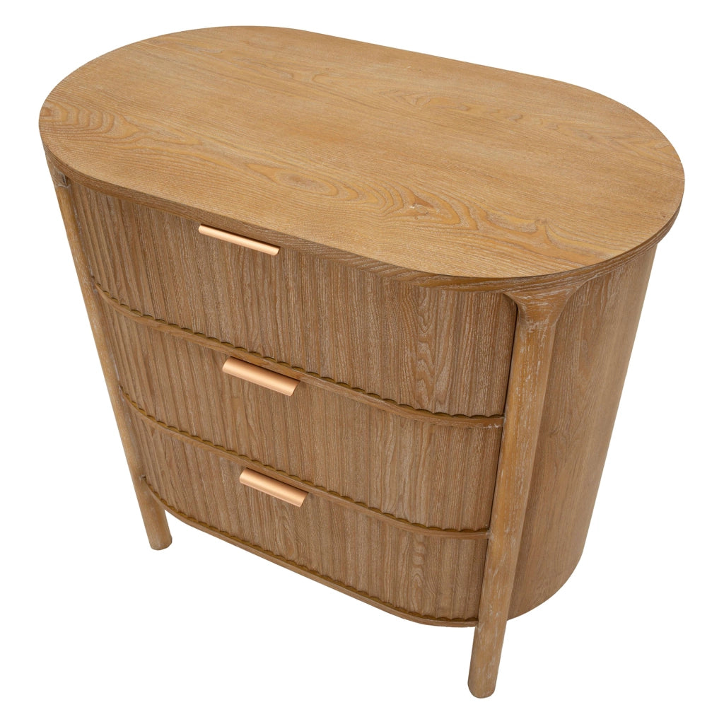 Fama, Cassettiera 3 Cassetti, 81x47x82h cm Marrone Ciliegio