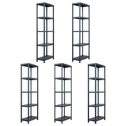 Scaffali 5 pz Nero 125 kg 60x30x180 cm in Plastica  cod mxl 53276