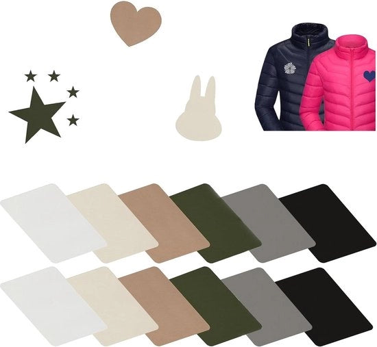 Pannelli di riparazione autoadesivi nylon - pannello di riparazione impermeabile per pelle - 12 pezzi