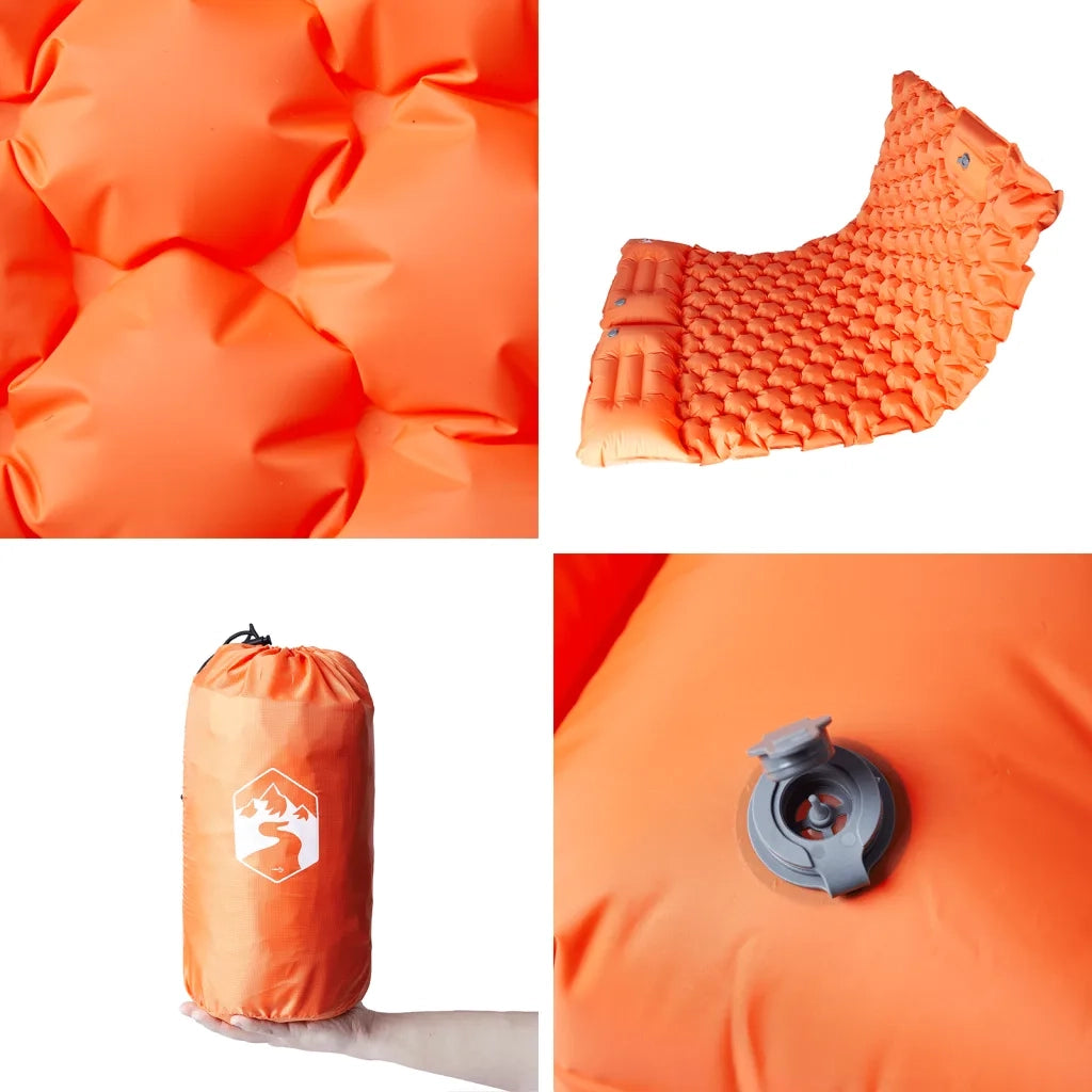 Materasso Campeggio Autogonfiabile con Cuscini 2Persone Arancio CFW5391525