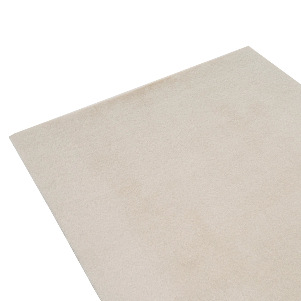 Tappeto beige chiaro in pelliccia sintetica 160 x 160 cm, a pelo lungo, quadrato, per soggiorno, con retro in poliestere, moderno