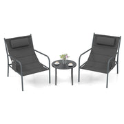 Set di 3 mobili da giardino dimensioni 82 x 61 x 84 cm design ergonomico comfort ottimale stile moderno metallo grigio 20_0021063