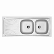 Lavello appoggio in acciaio inox 120x50 gocciolatoio SX  - Cromo