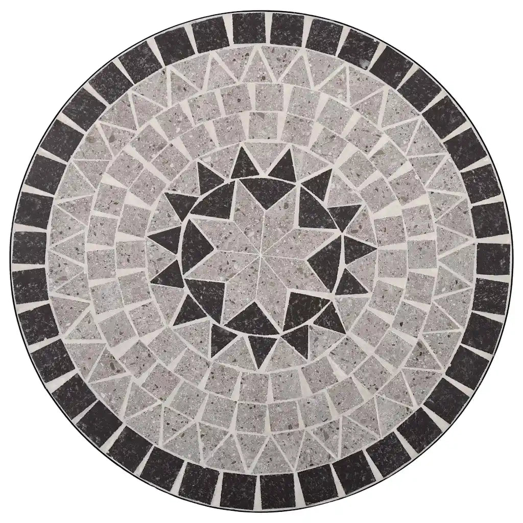 Tavolino da Bistrot con Mosaico Grigio 60 cm in Ceramica 46715