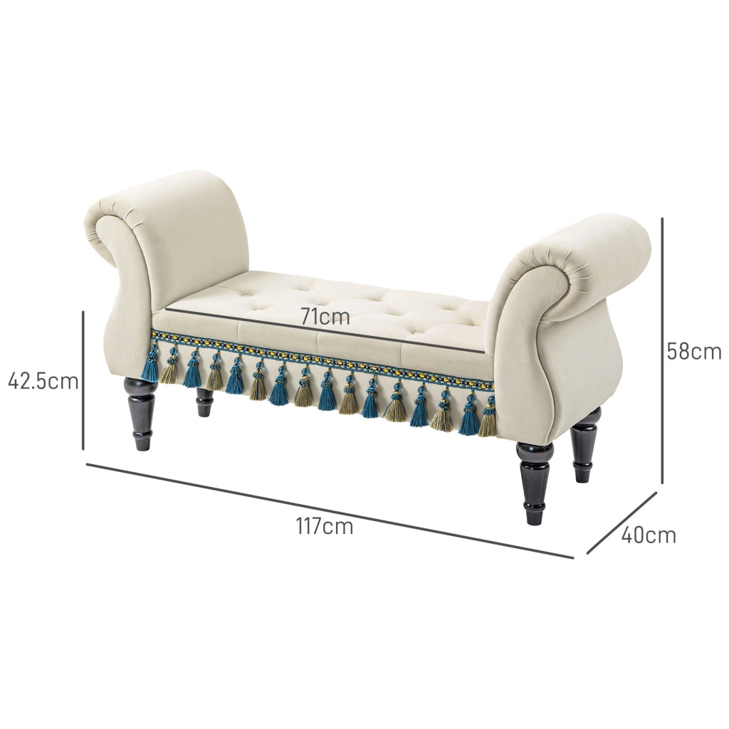 Divanetto ¨C Zephmum ¨C Tessuto Beige 117x40x58 cm