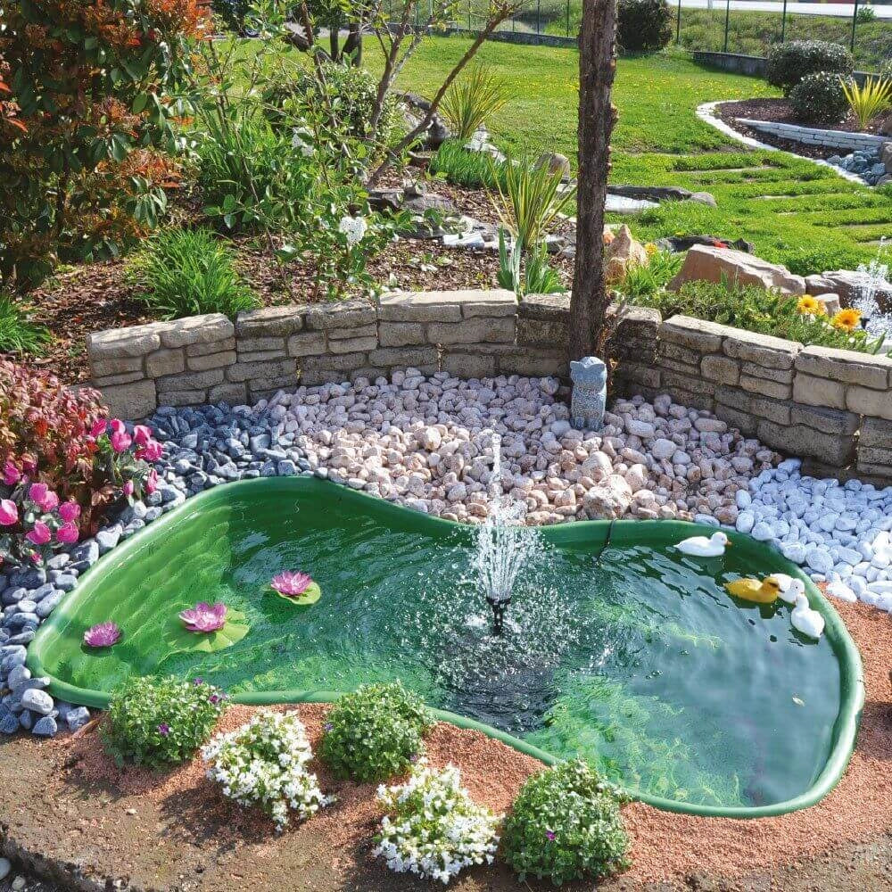 Laghetto Artificiale da Giardino 178x125x45 cm in Polietilene 610 Litri Verde